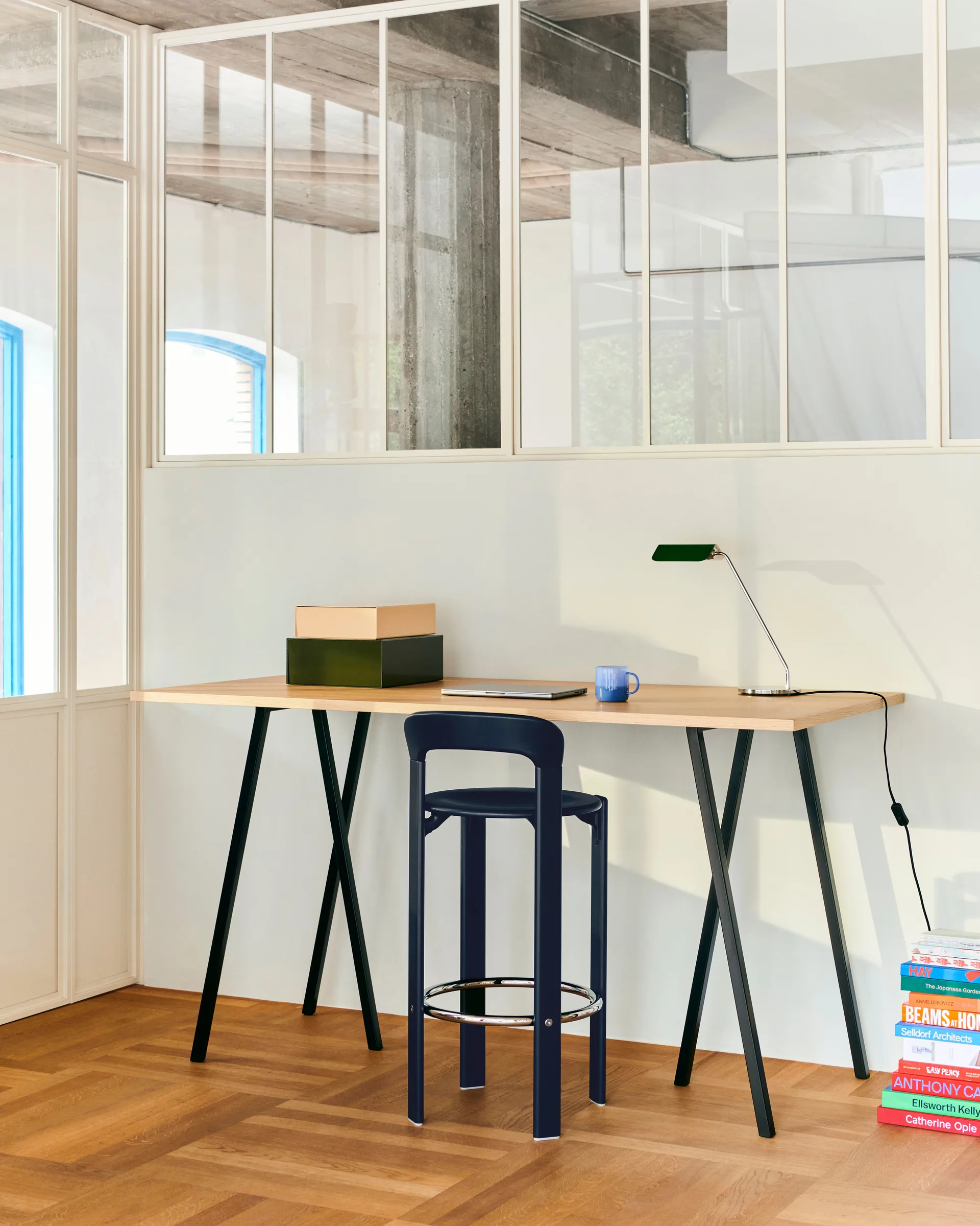 Rey bar stool 75 cm, Deep blue HAY