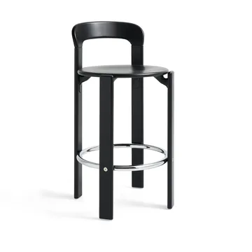 Rey bar stool low 65 cm - Deep black - HAY