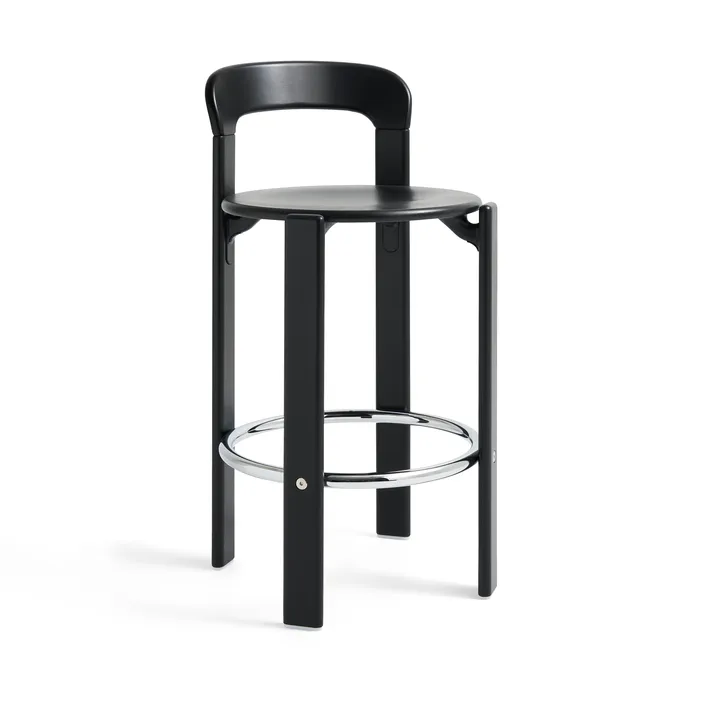 Rey bar stool low 65 cm - Deep black - HAY