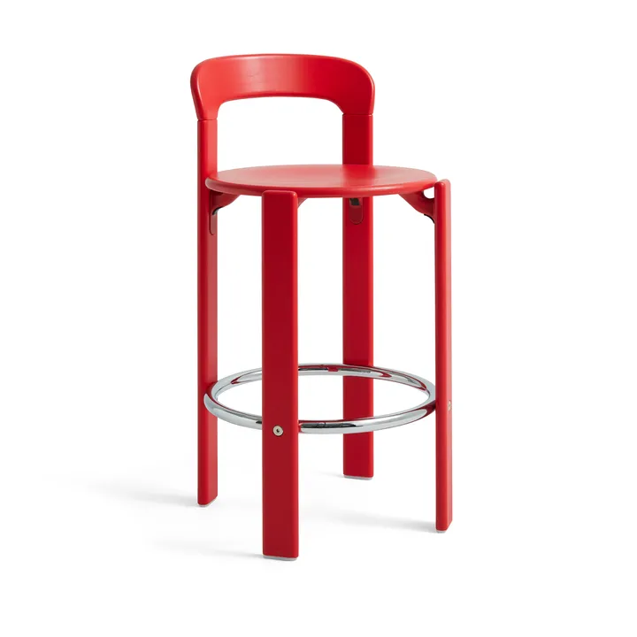 Rey bar stool low 65 cm - Scarlet red - HAY