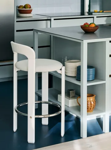 Rey bar stool upholstered 75 cm - Mode 011-cream white - HAY