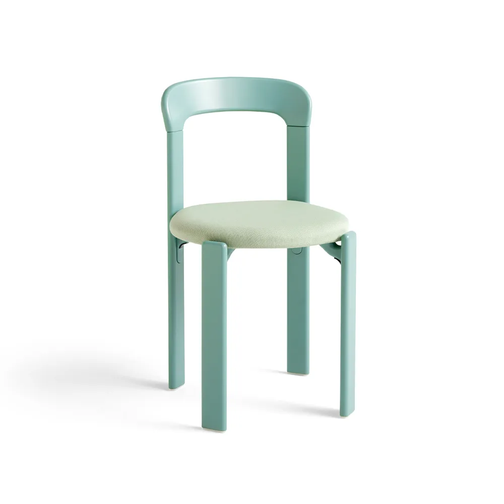 Rey chair upholstered seat, Fabric Steelcut 935 fall green HAY