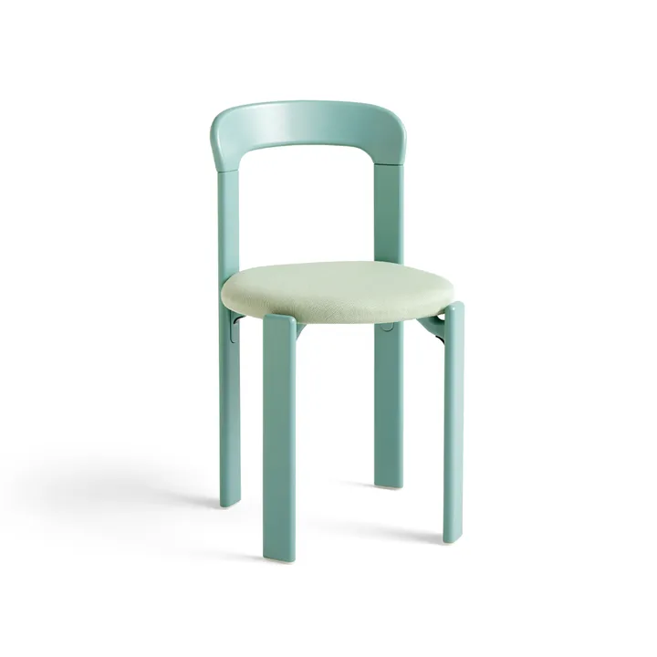 Rey chair upholstered seat - Fabric Steelcut 935 fall green - HAY