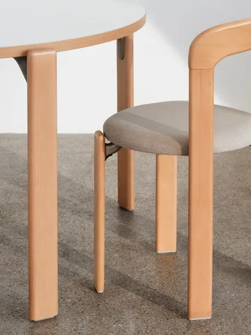 Rey chair upholstered seat - Fabric Steelcut Trio 213 golden - HAY