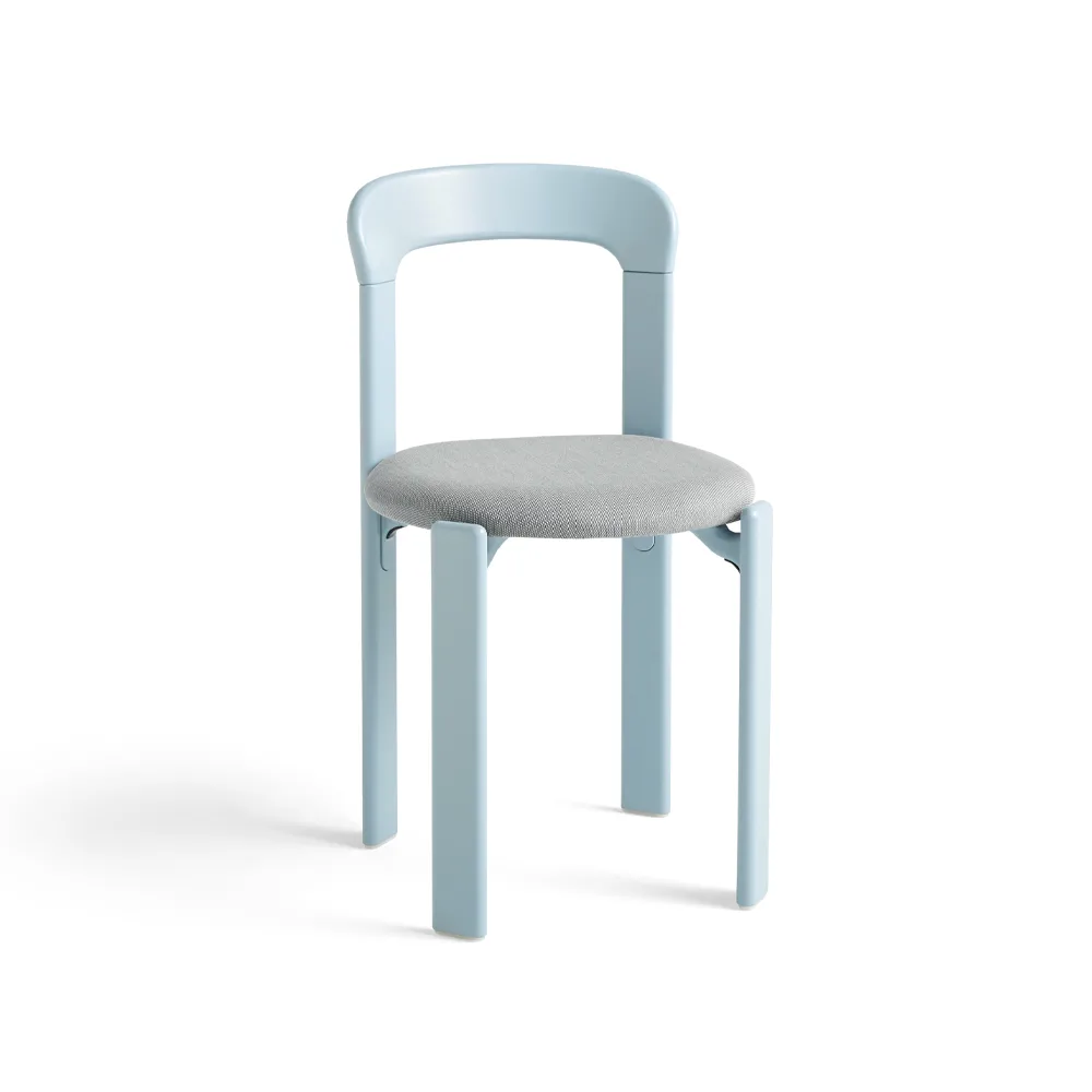 Rey chair upholstered seat, Steelcut trio 113 slate blue HAY