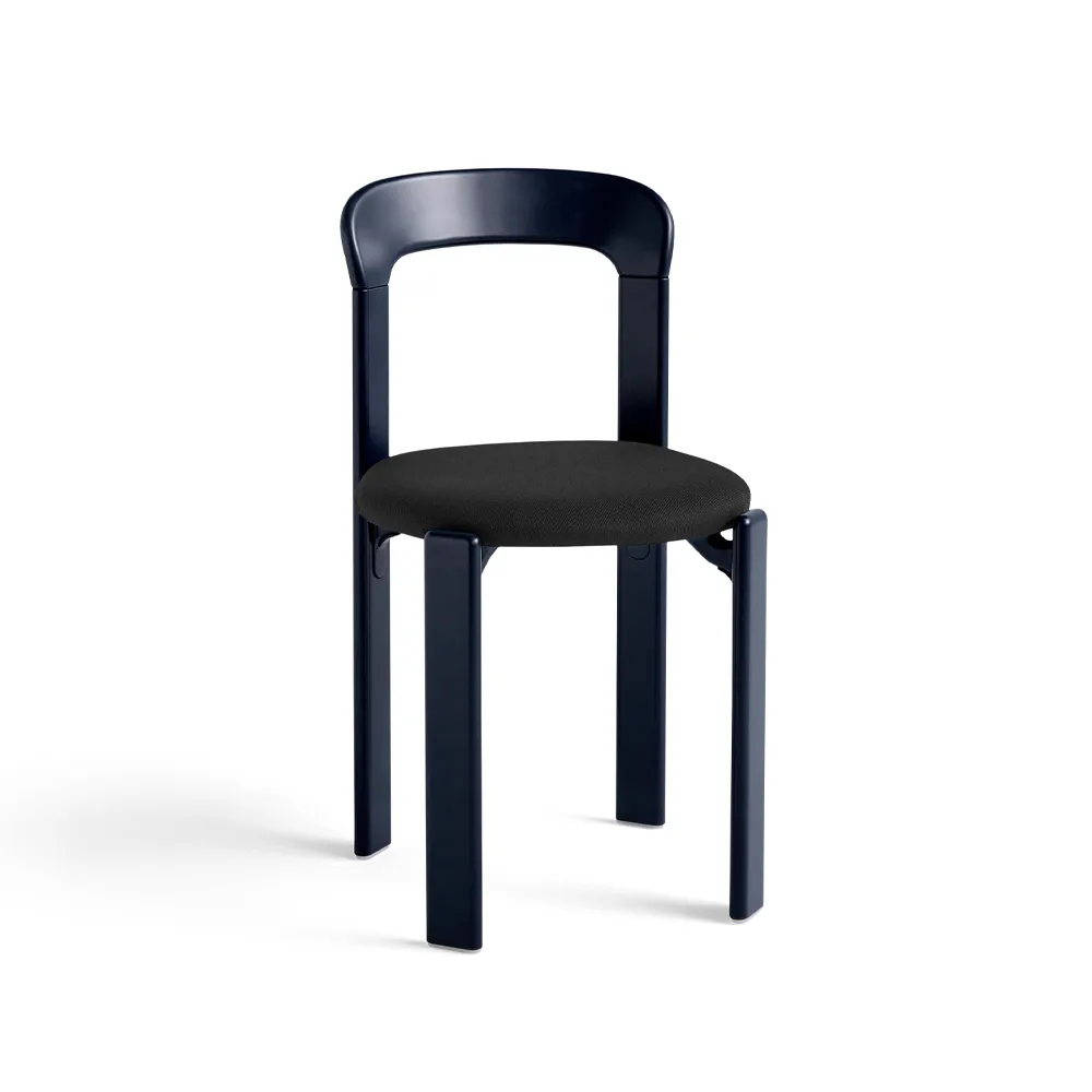 Rey chair upholstered seat, Steelcut trio 190 deep blue HAY