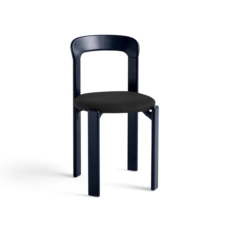 Rey chair upholstered seat - Steelcut trio 190 deep blue - HAY