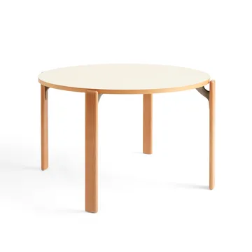 Rey dining table Ø128 cm - Golden-Ivory white - HAY