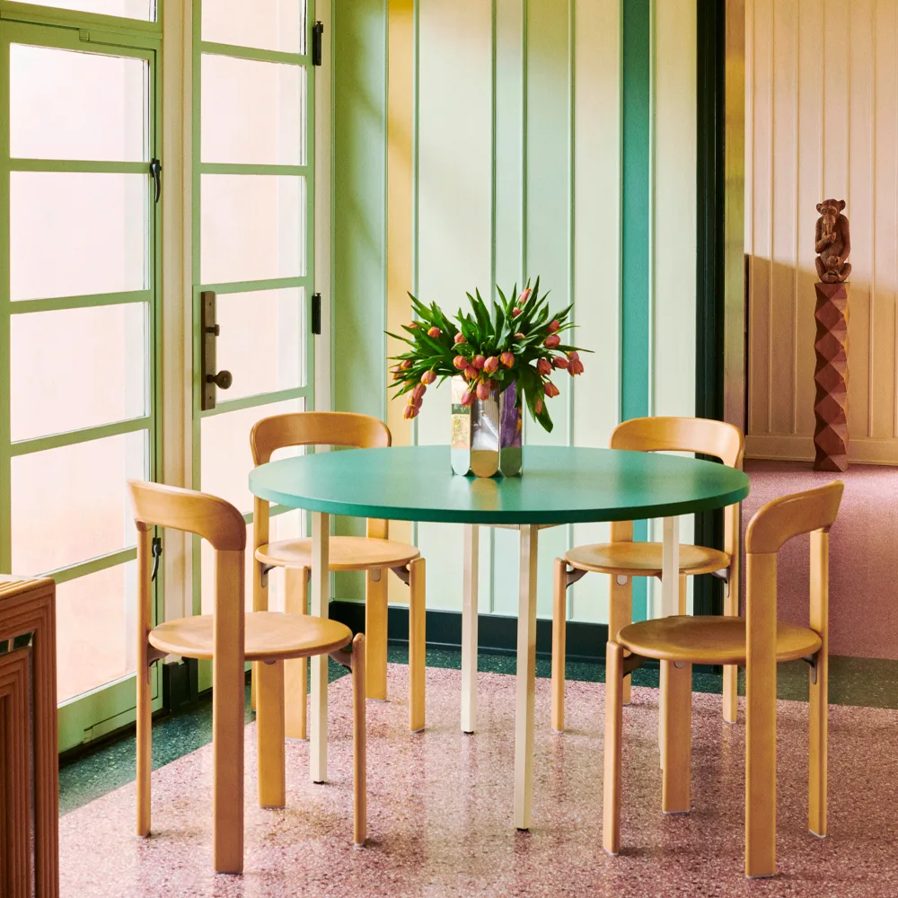 Rey dining table Ø128 cm, golden HAY