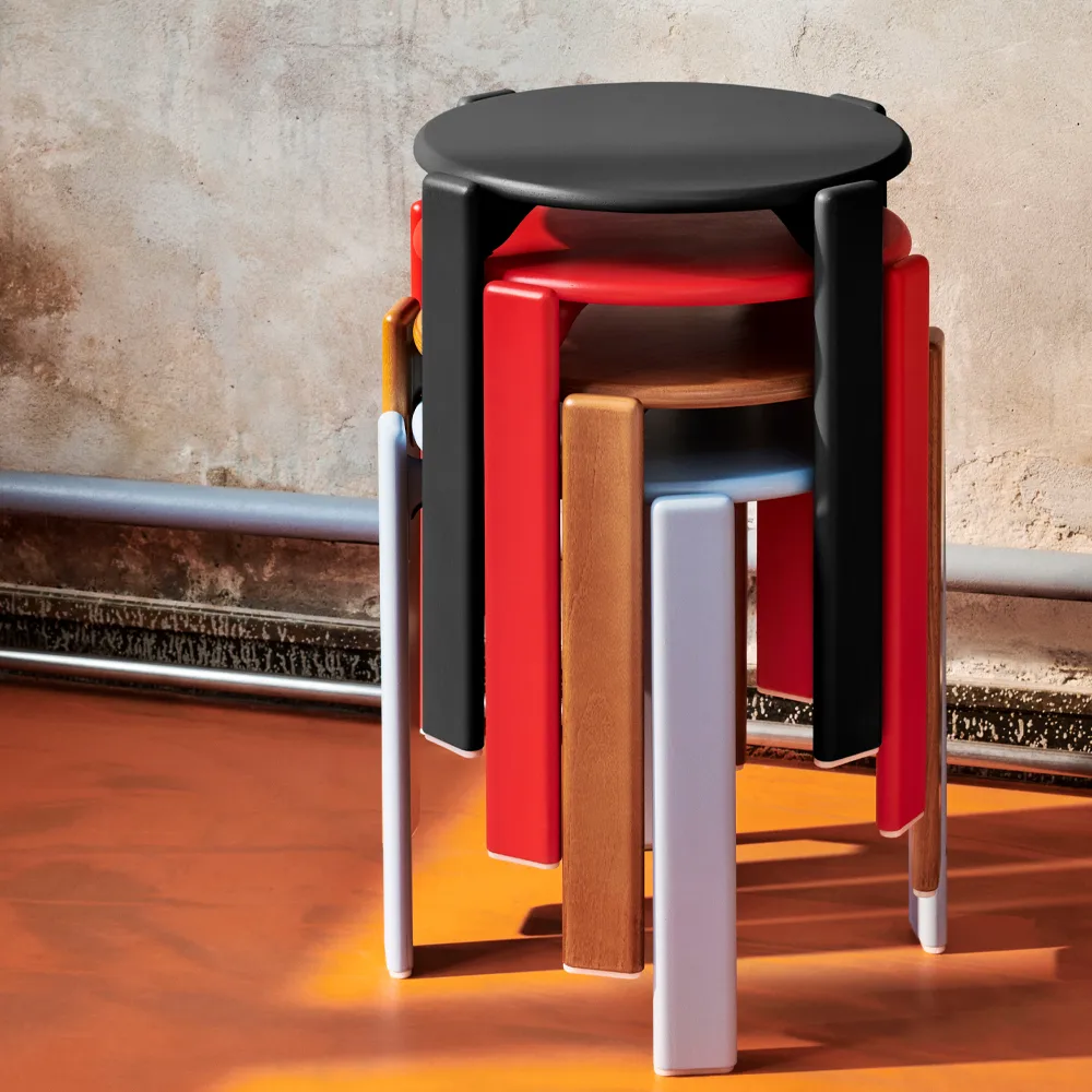 Rey round stool Ø46.5x46 cm, Deep black HAY