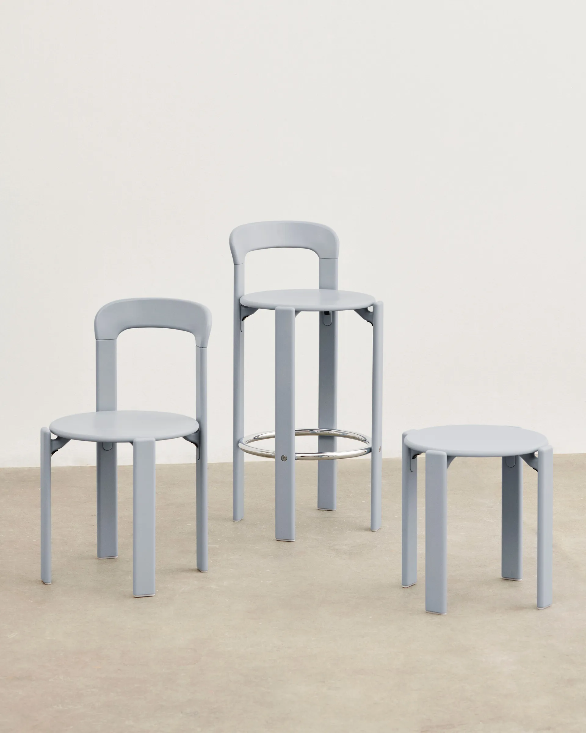 Rey round stool Ø46.5x46 cm, Slate blue HAY
