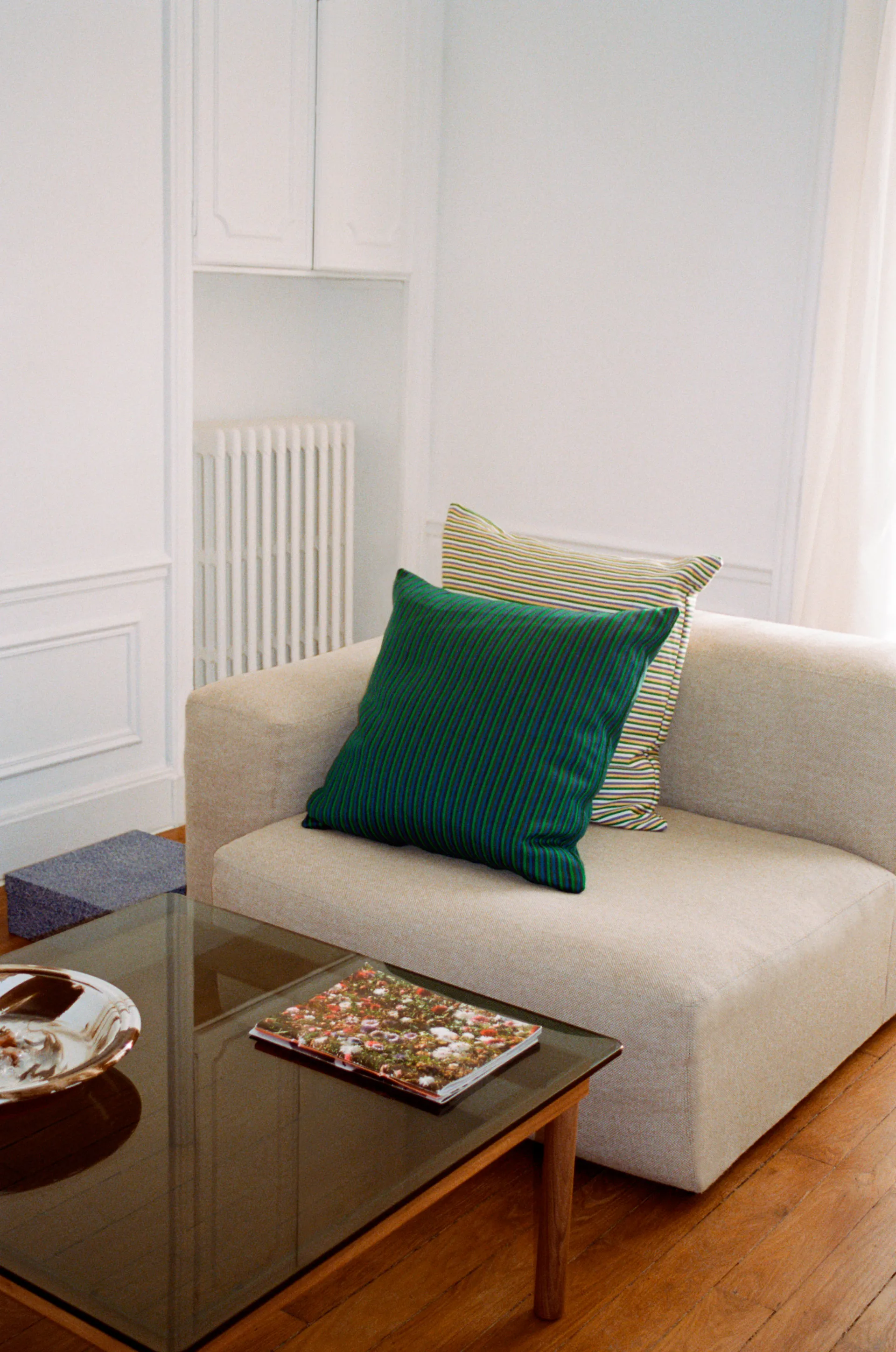 Ribbon cushion 60x60 cm, Yellow HAY