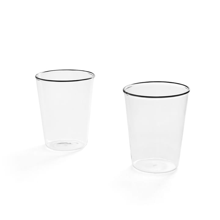 Rim glass 30 cl 2-pack clear - Black - HAY
