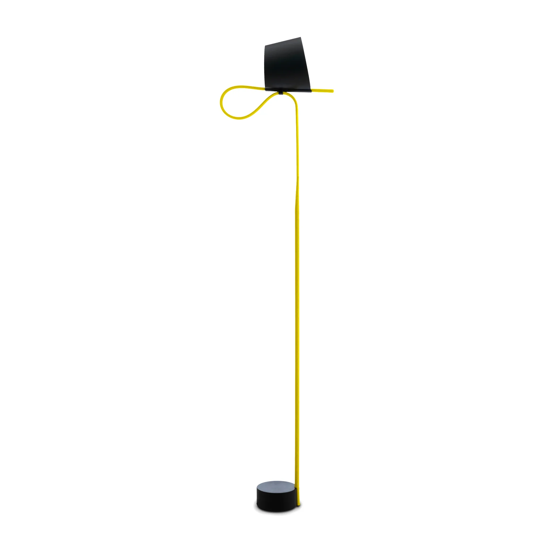 Rope Trick floor lamp, Black-yellow HAY