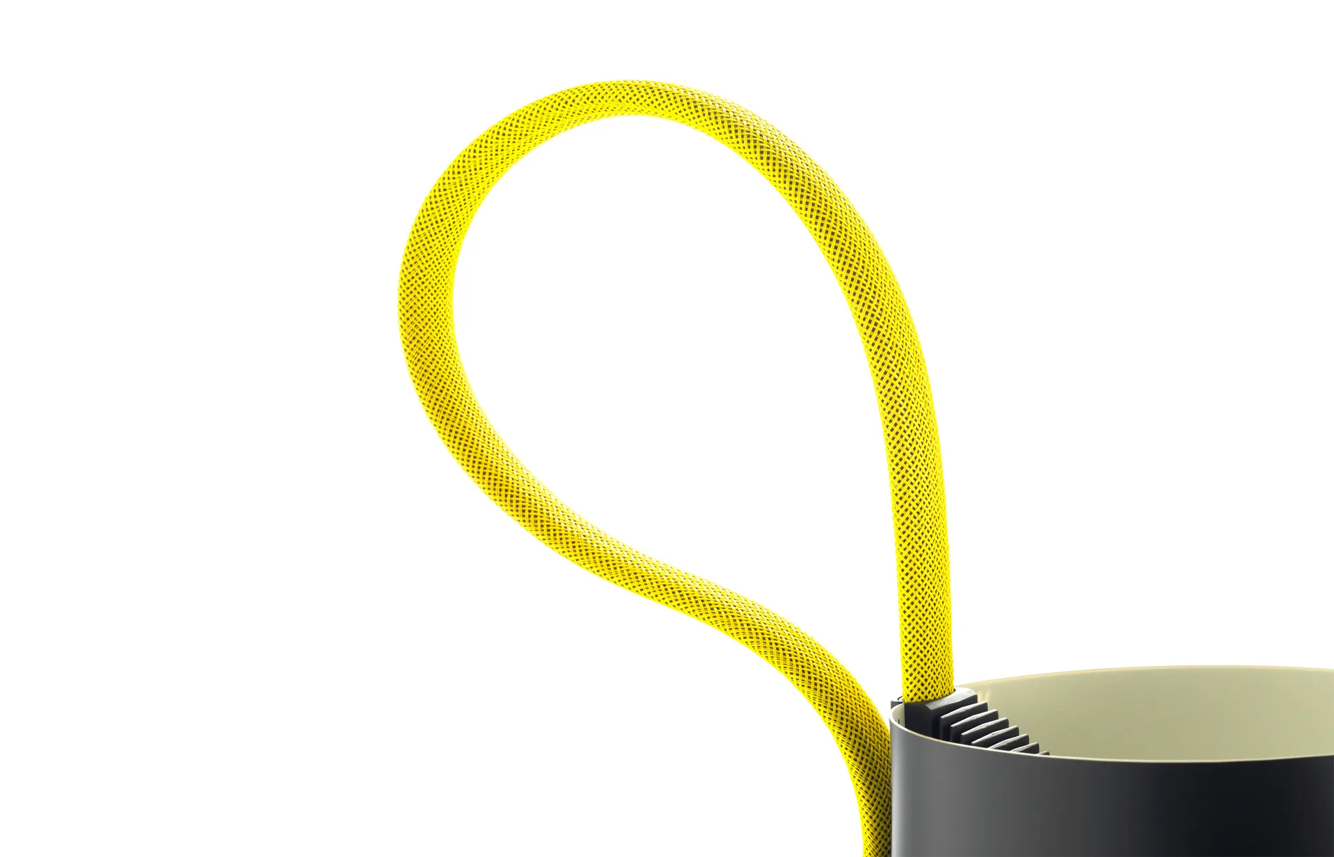 Rope Trick floor lamp, Black-yellow HAY