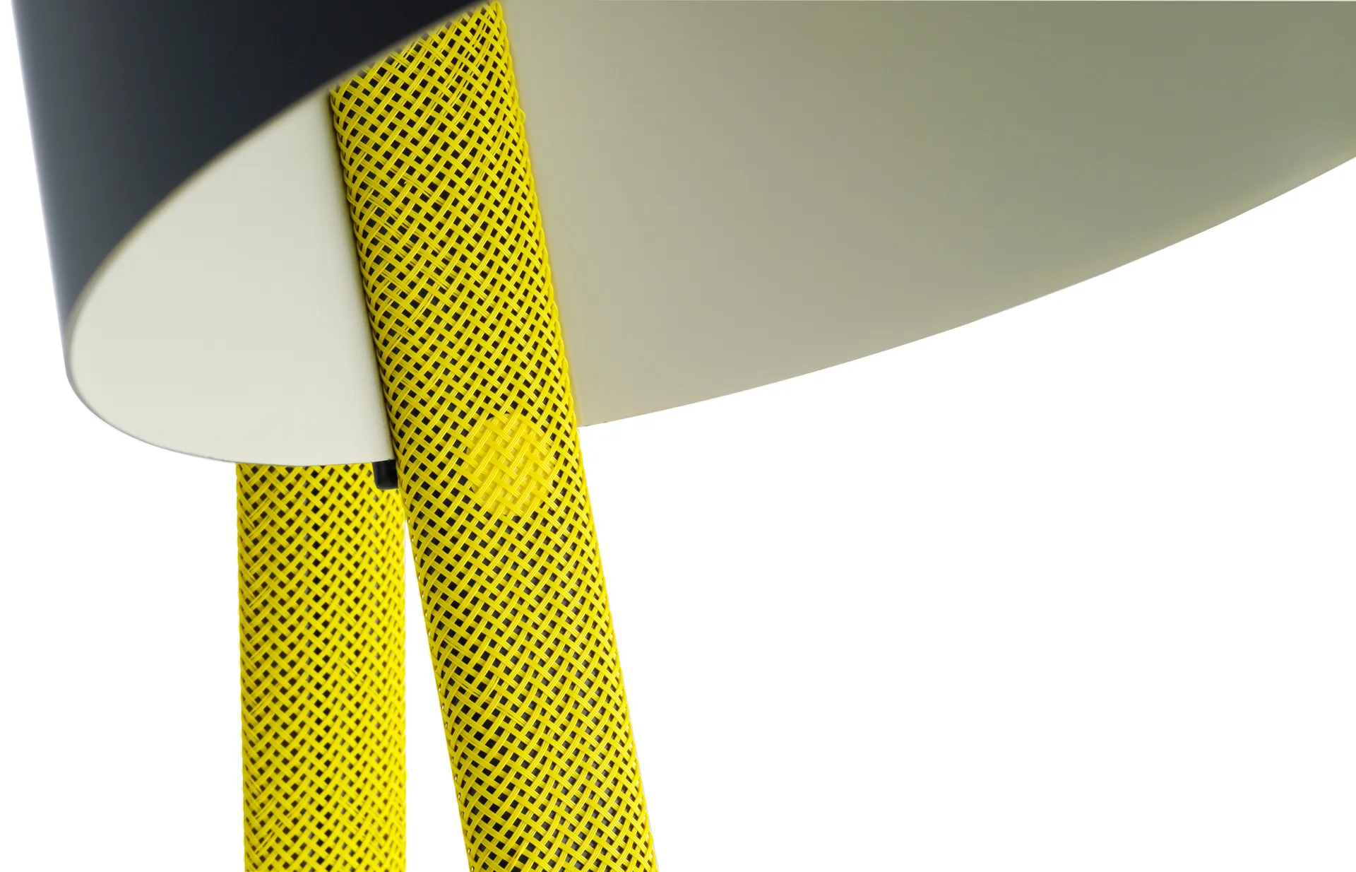 Rope Trick floor lamp, Black-yellow HAY