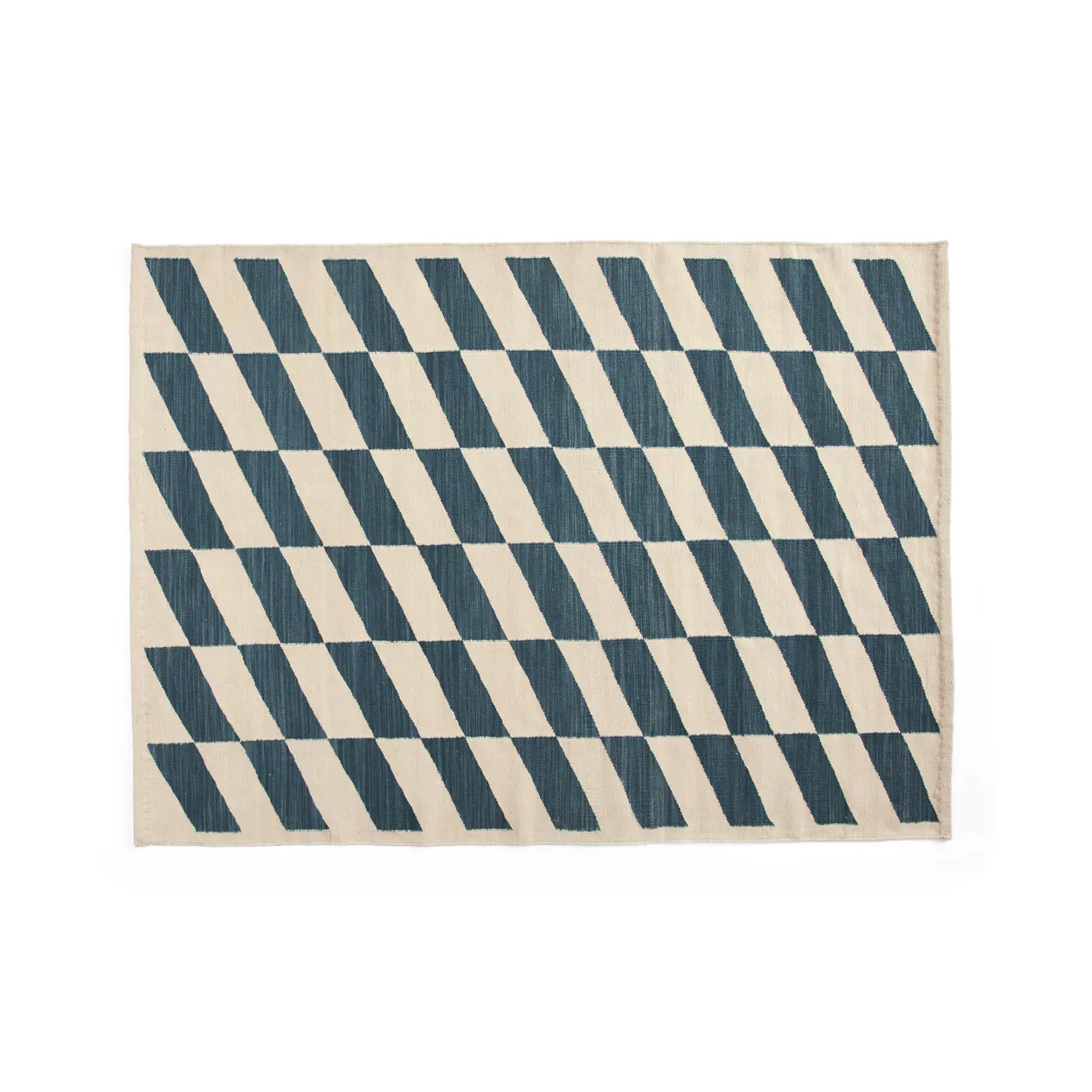 HAY Shift Kelim carpet 140x200 cm Blue | Scandinavian Design | Fringe & Deep pile rugs | Blue