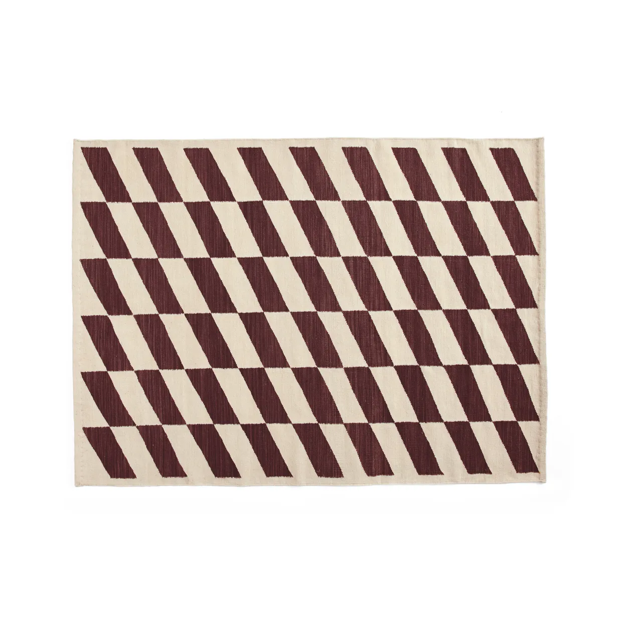 HAY Shift Kelim carpet 140x200 cm Burgundy | Scandinavian Design | Fringe & Deep pile rugs | Red