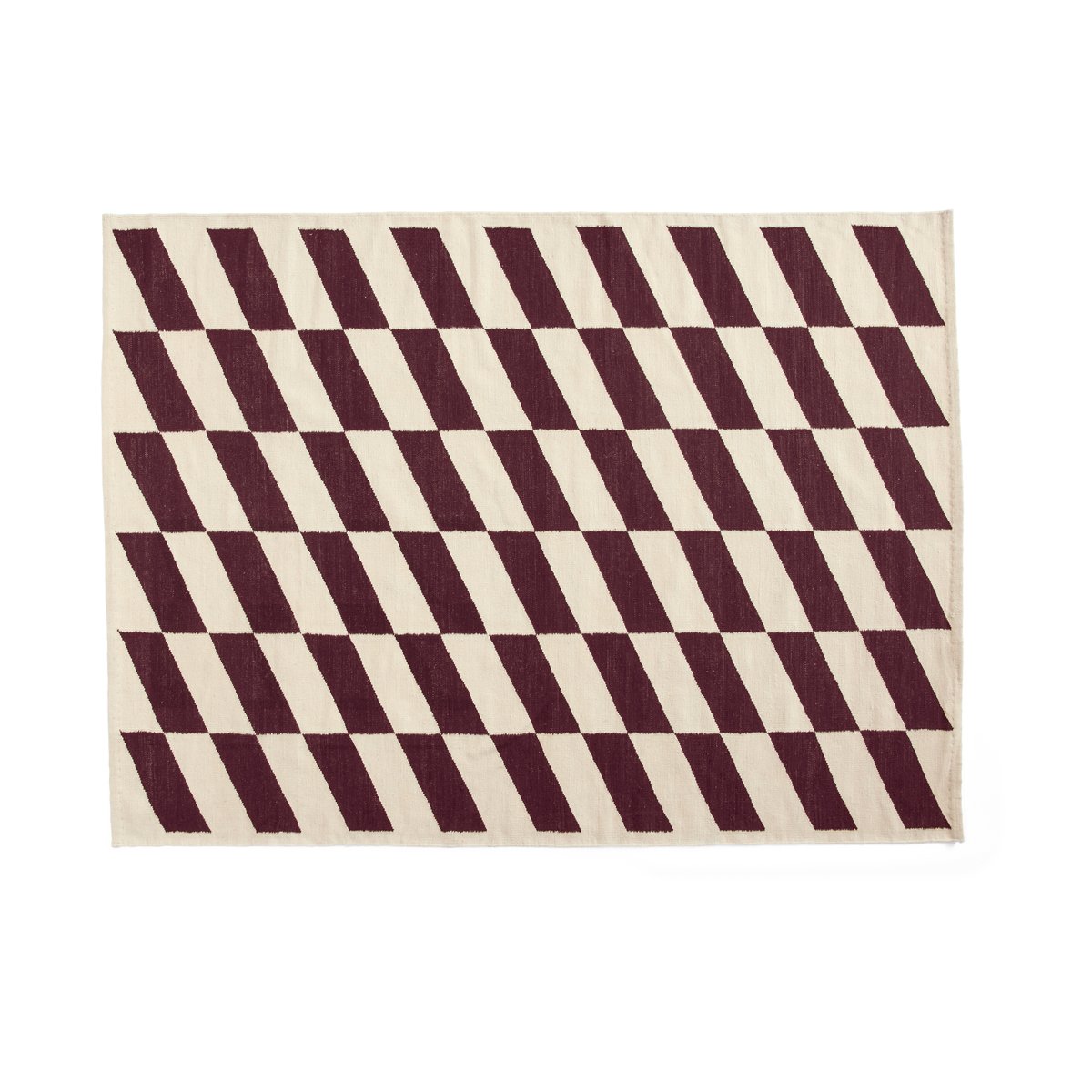 HAY Shift Kelim carpet 170x240 cm Burgundy | Scandinavian Design | Fringe & Deep pile rugs | Red