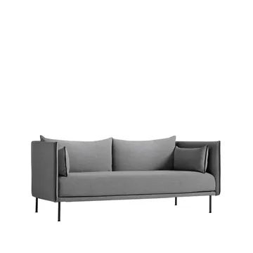 Silhouette 2-seater sofa - Coda 182 grey-black metal legs - HAY