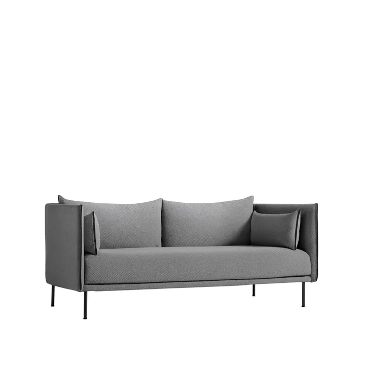 Silhouette 2-seater sofa - Coda 182 grey-black metal legs - HAY