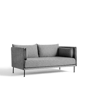 Silhouette 2-seater sofa - Olavi 03 grey-black metal legs - HAY