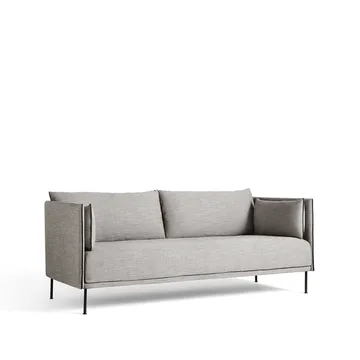 Silhouette 2-seater sofa - Ruskin 33-black metal legs - HAY