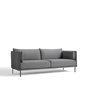 Silhouette 3-seater sofa - Coda 182 grey-black metal legs - HAY