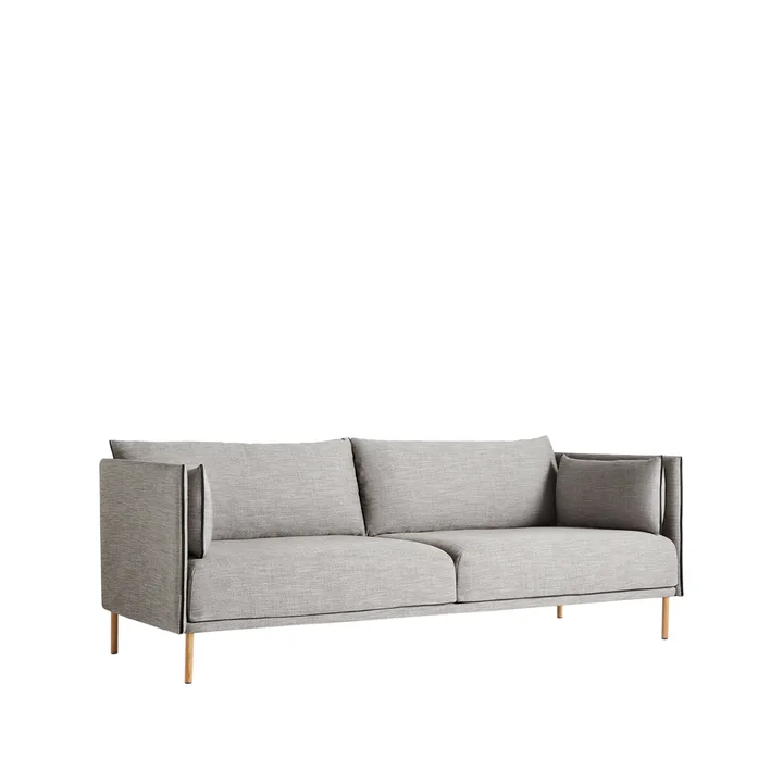 Silhouette 3-seater sofa - Grey-black piping-oiled oak legs - HAY