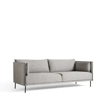 Silhouette 3-seater sofa - Ruskin 33-black metal legs - HAY