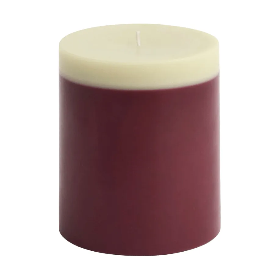 Silo Candle pillar candle, Bordeaux-lime white, Ø9.5x11 cm HAY