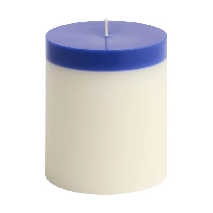 Silo Candle pillar candle - Ivory-royal blue, Ø9.5x11 cm - HAY