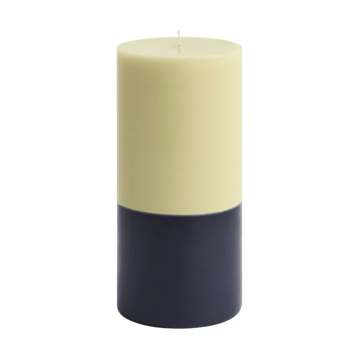 Silo Candle pillar candle - Lime white-midnight blue, Ø9.5x20 cm - HAY