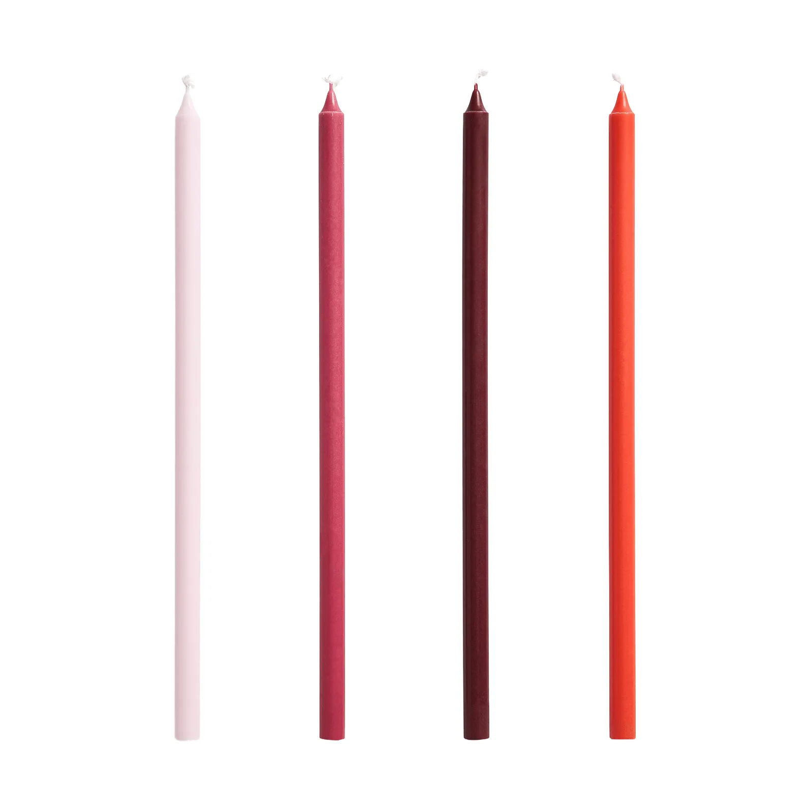 Slim candles 4-pack, Pink-red HAY