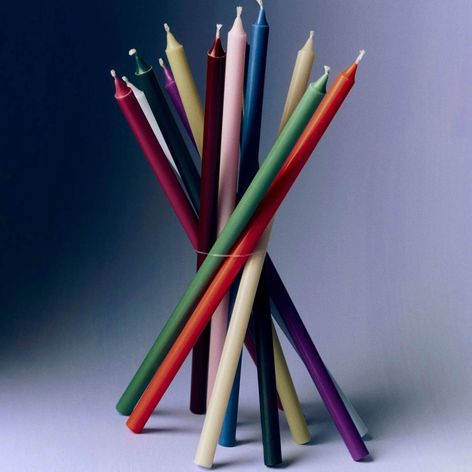 Slim candles 4-pack, Purple-blue HAY
