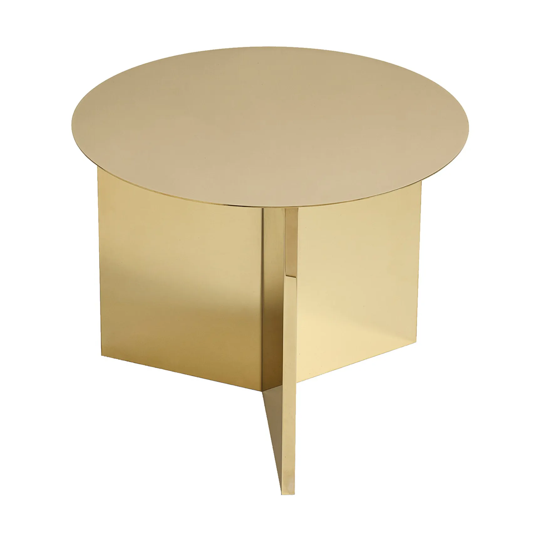 Slit coffee table Ø45 cm, Brass HAY