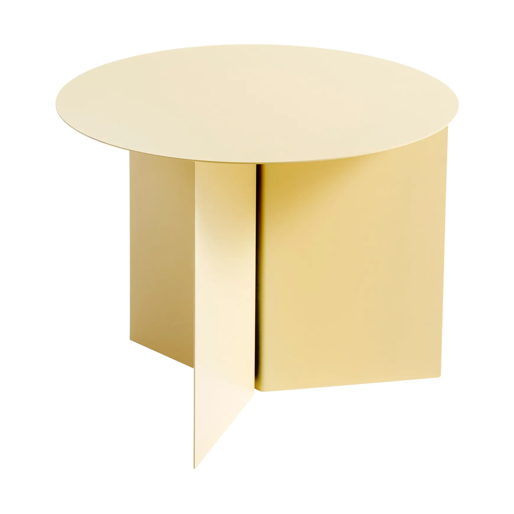 Slit coffee table Ø45 cm, Light yellow HAY
