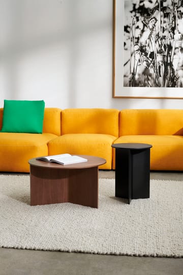 Slit coffee table Ø65 cm - Lacquered walnut - HAY