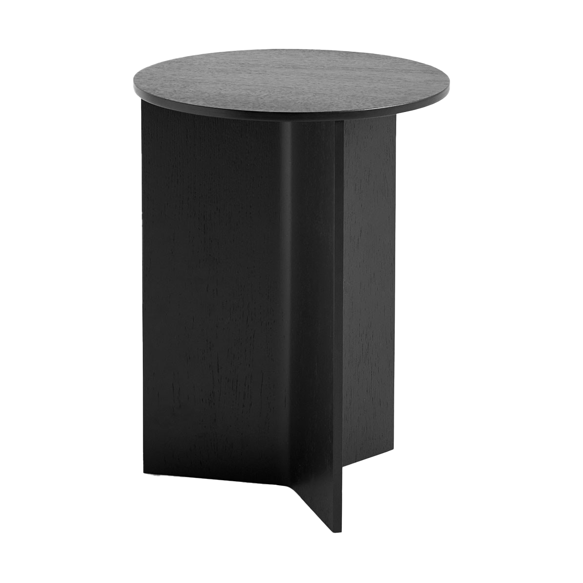 HAY Slit high side table o35 cm Black lacquered oak
