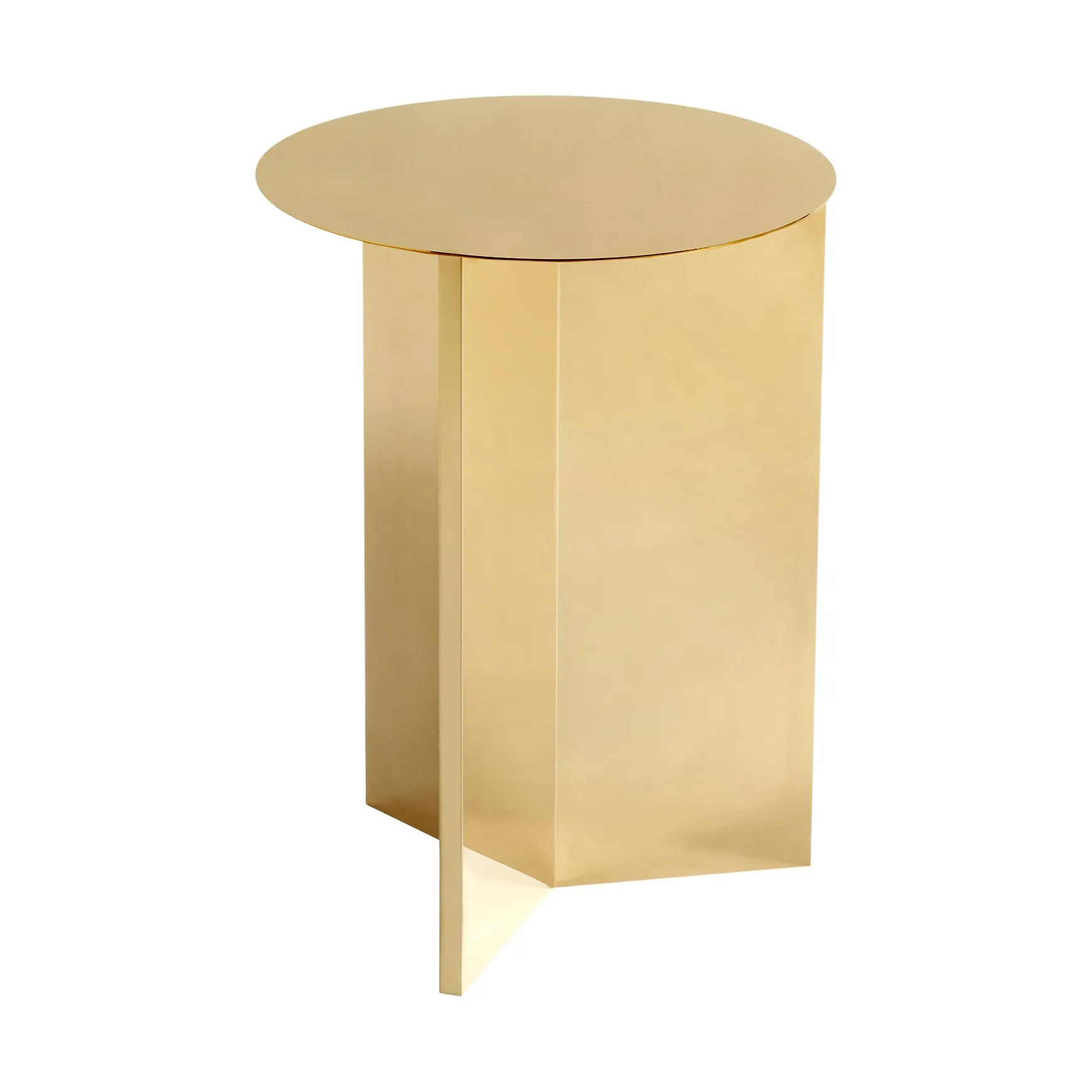 Slit high side table Ø35 cm, Brass HAY