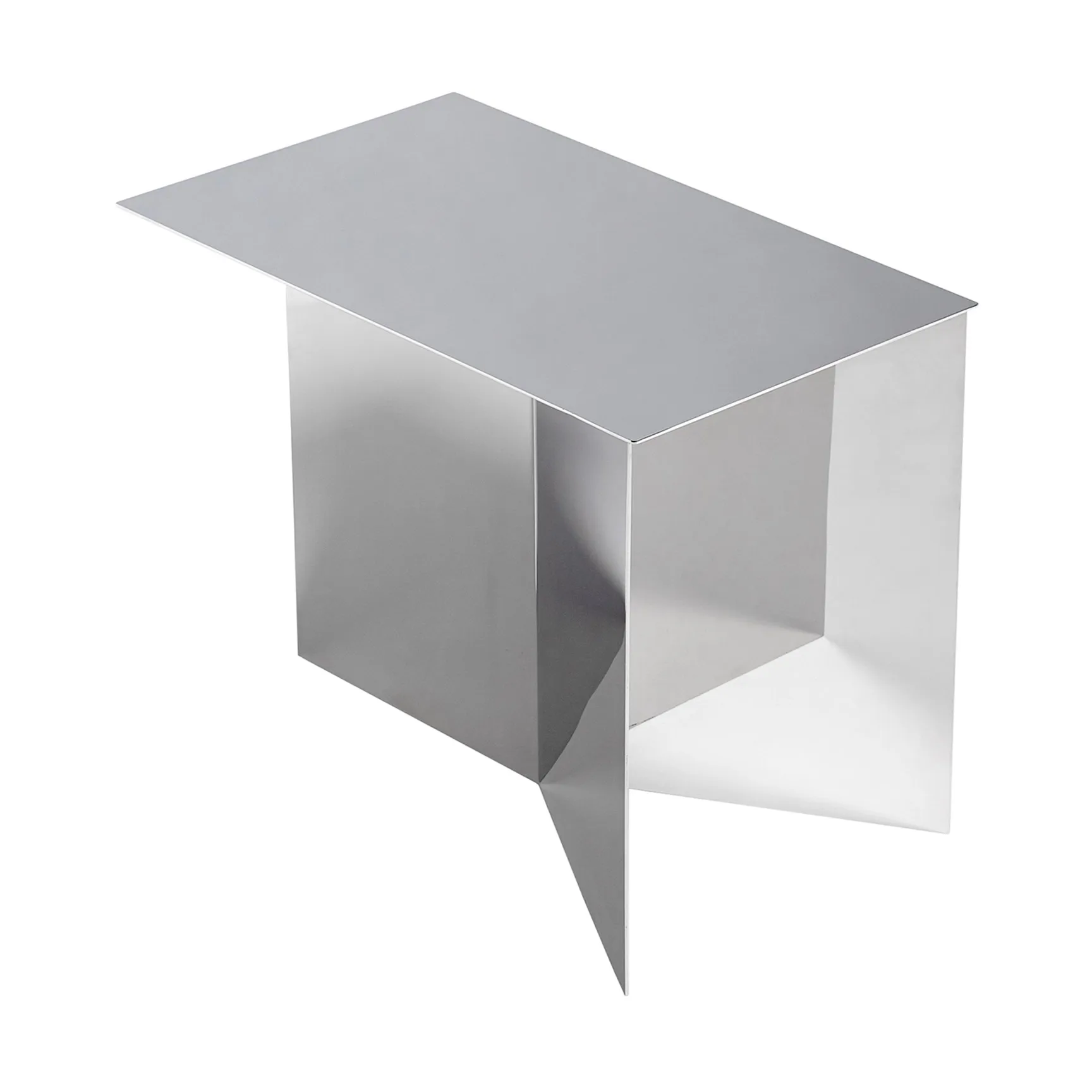 Slit Oblong side table 27,5x49 cm, Mirror polished steel HAY
