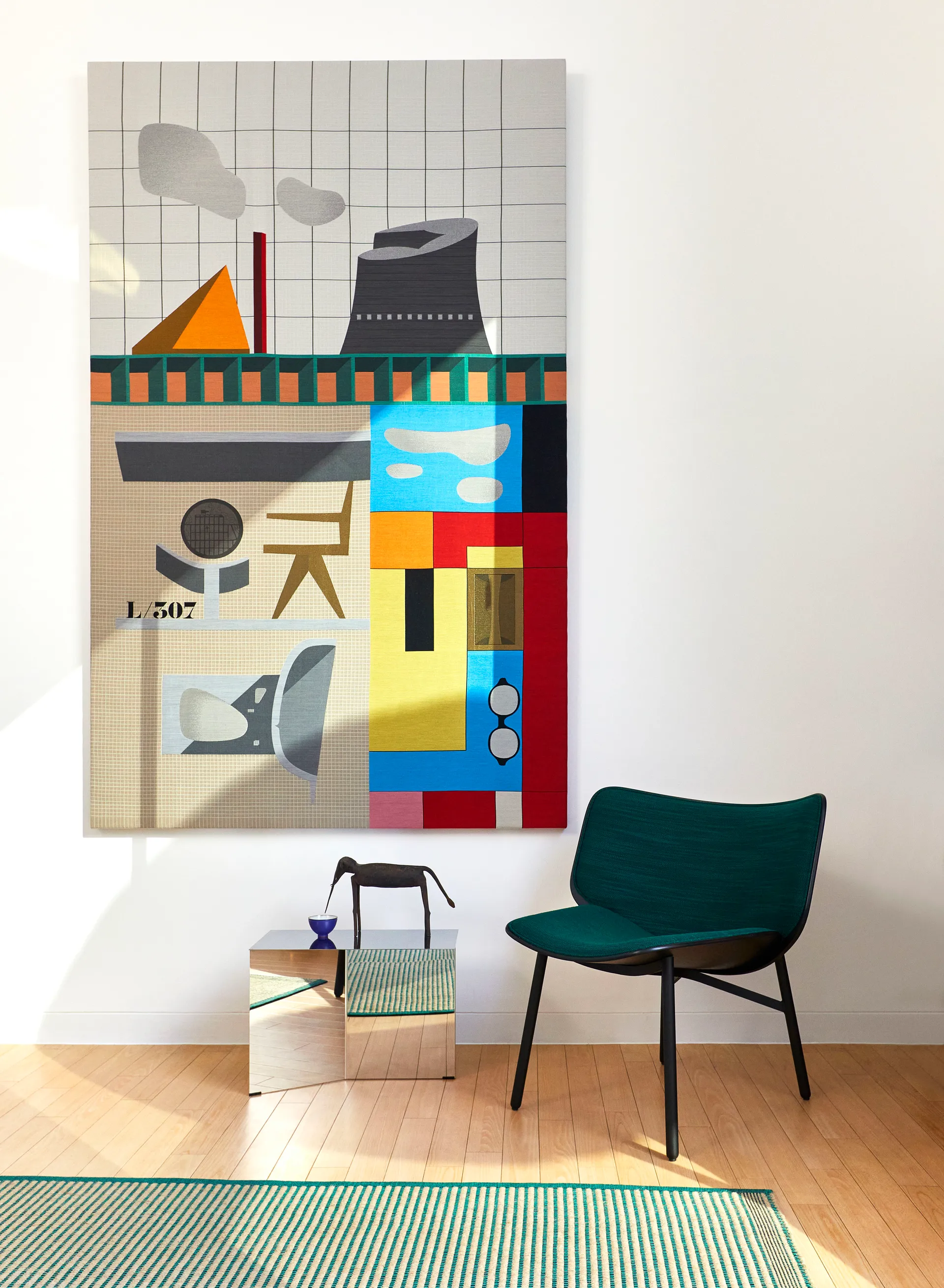 Slit Oblong side table 27,5x49 cm, Mirror polished steel HAY