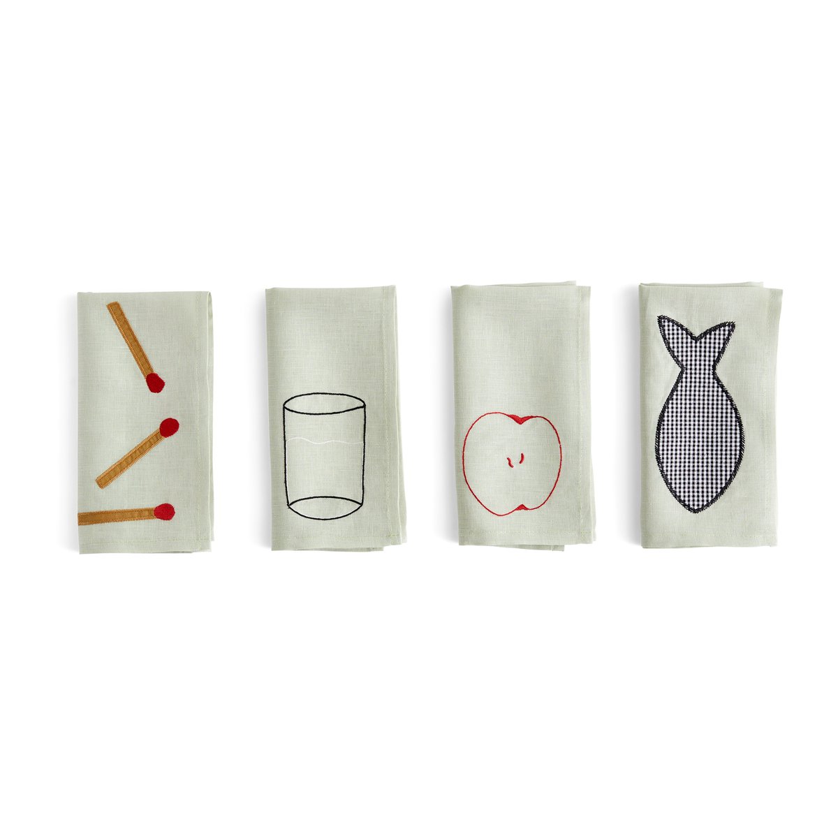 HAY Sobremesa linnen napkin 45x45 cm 4-pack Green | Scandinavian Design | Linen & cotton napkins | Green