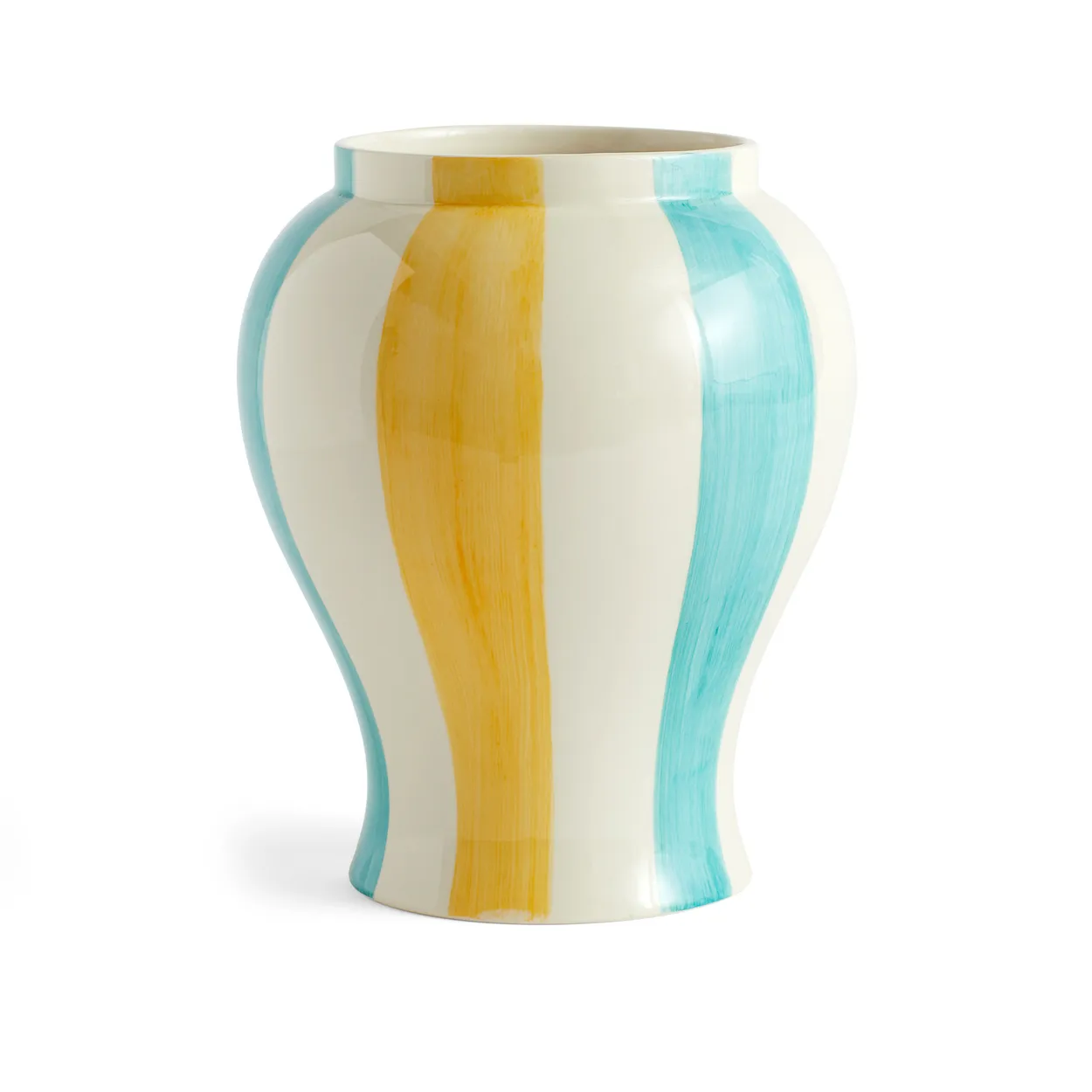 HAY Sobremesa stripe vase L 25 cm Green-yellow | Scandinavian Design | Vases | Green