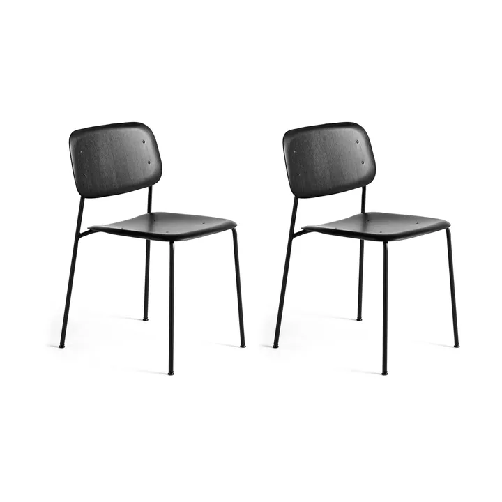 Soft Edge 40 chair, Black oak-black steel frame, 2-pack - HAY