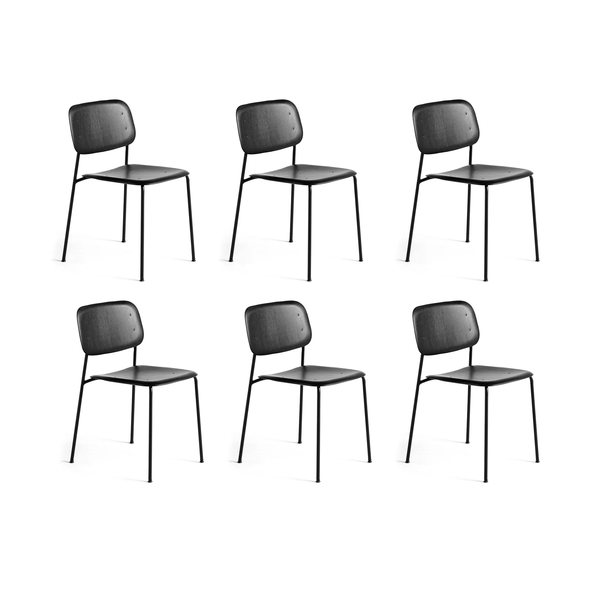Soft Edge 40 chair, Black oak-black steel frame, 6-pack,  HAY