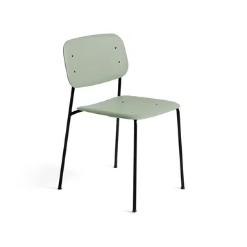 Soft Edge 40 chair - Dusty green, black steel frame - HAY