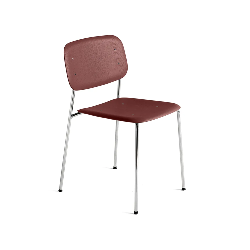 Soft Edge 40 chair, Fall red-chrome frame HAY