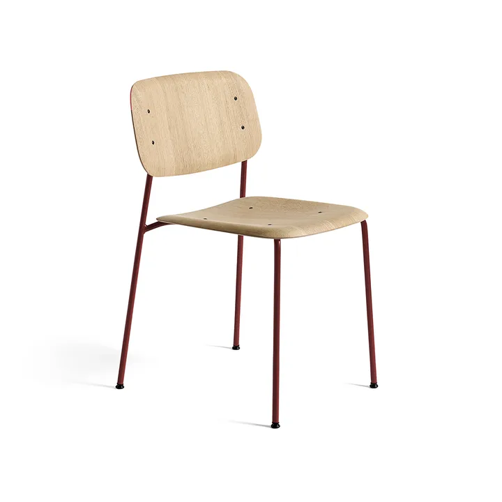 Soft Edge 40 chair - Oak-fall red steel frame - HAY