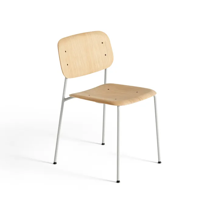 Soft Edge 40 chair - Oak-soft grey steel frame - HAY